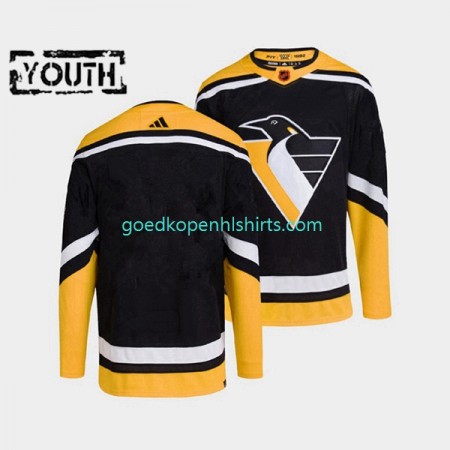 Pittsburgh Penguins Blank Adidas 2022-2023 Reverse Retro Zwart Authentic Shirt - Kinderen